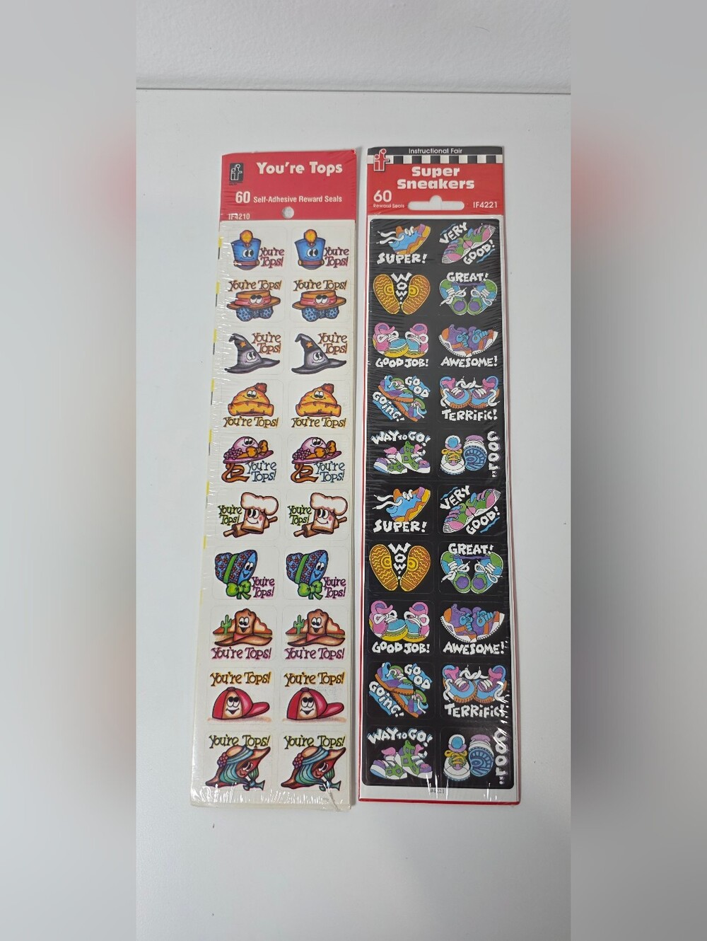 Vintage You're Tops & Super Sneakers Reward Sticker Packs - Multicolor